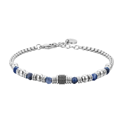 Luca Barra Bracciale Acciaio Sodalite Blu