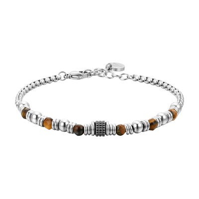 Luca Barra Bracciale Acciaio Occhio Di Tigre