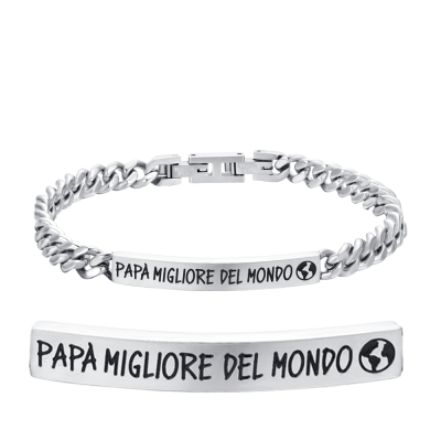 Luca Barra Bracciale Acciaio "Papà Migliore del Mondo"