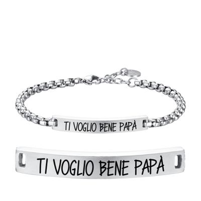 Luca Barra Bracciale Acciaio "Ti Voglio Bene Papà"