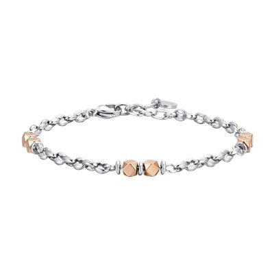 Luca Barra Bracciale Acciaio ed Ematite Rosè