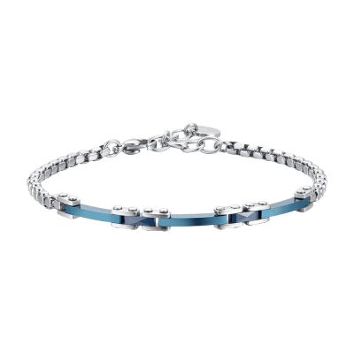 Luca Barra Bracciale Acciaio e Ceramica Blu
