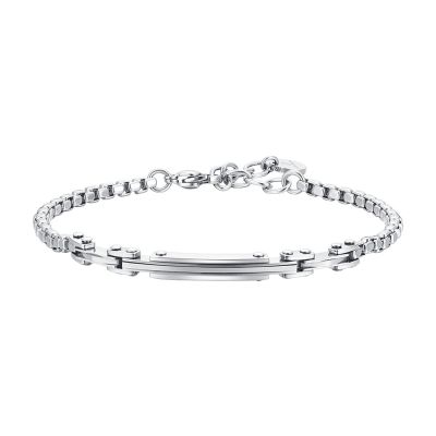 Luca Barra Bracciale Acciaio Piastra ed Elementi