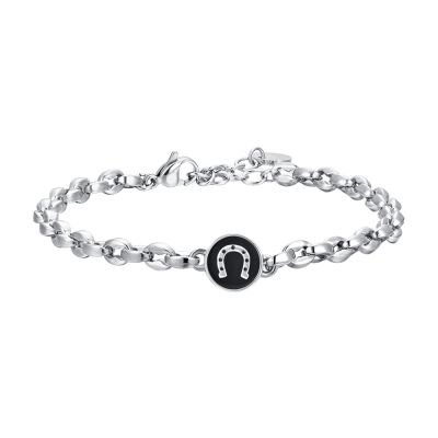 Luca Barra Bracciale Acciaio Con Ferro di Cavallo