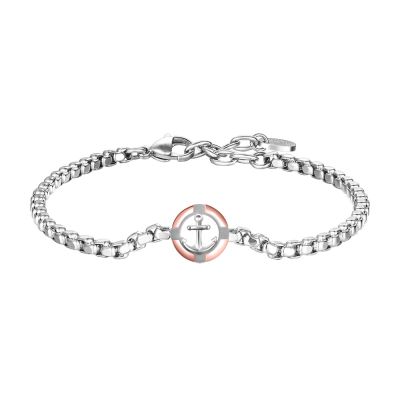 Luca Barra Bracciale Acciaio Rosè con Ancora