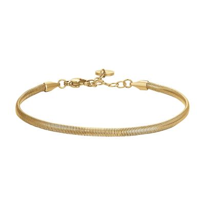 Luca Barra Bracciale Snake Acciaio Dorato 3X2 mm