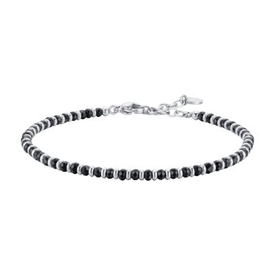 Luca Barra Bracciale Acciaio e Agata Nera