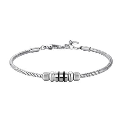Luca Barra Bracciale Acciaio Elemento con Smalto