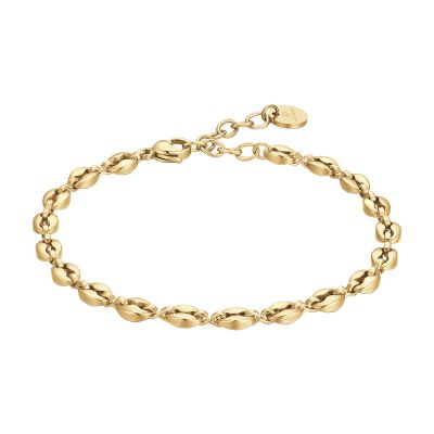 Luca Barra Bracciale Acciaio Gold Maglia 5 mm