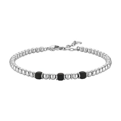 Luca Barra Bracciale Sfere Acciaio ed Ematite Nera
