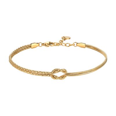 Luca Barra Bracciale Acciaio Gold Con Nodo 