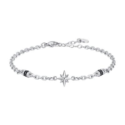 Luca Barra Bracciale Acciaio con Rosa Dei Venti