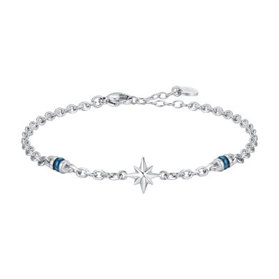 Luca Barra Bracciale Acciaio con Rosa Dei Venti