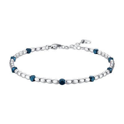 Luca Barra Bracciale Acciaio ed Ematite Blu