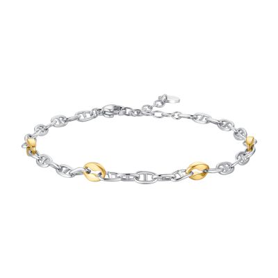 Luca Barra Bracciale con Elementi Gold Acciaio