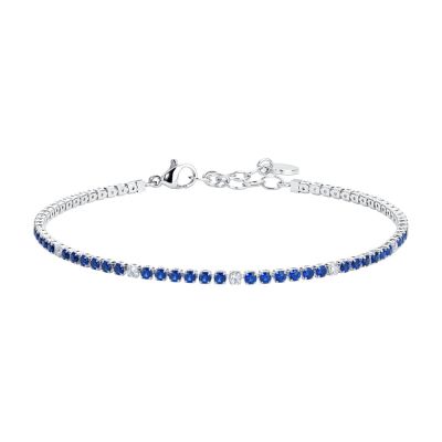 Luca Barra Tennis Acciaio Zirconi Blu e Bianchi