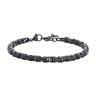 Luca Barra Bracciale Catena Acciaio Ip Nero 2.5 mm