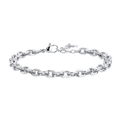 Luca Barra Bracciale Acciaio Catena 2 mm