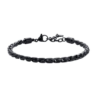 Luca Barra Bracciale Catena Acciaio Ip Nero 4 mm