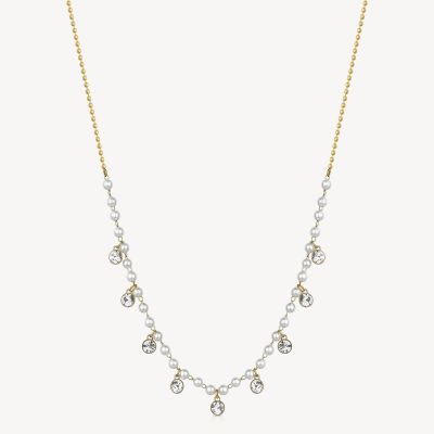 Brosway Collana Donna Acciaio Gold Perle e Cristalli Chant