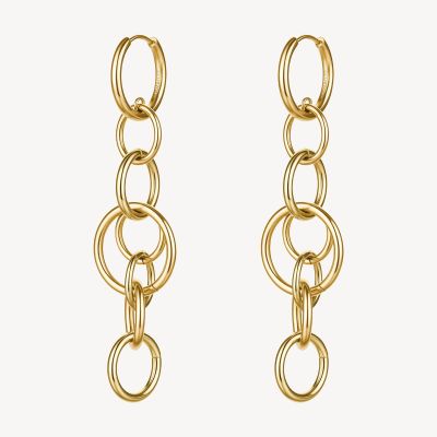 Brosway Orecchini Acciaio Gold Cerchi Intersecati