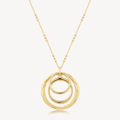 Brosway Collana Acciaio Gold 3 Cerchi Pendenti Amy