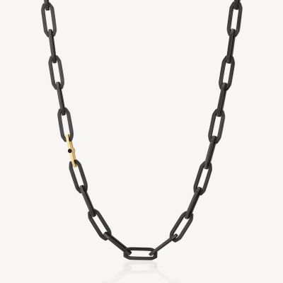 Brosway Collana Uomo Acciaio Nero Lucido e Satinato Caliburn
