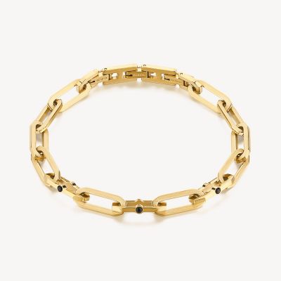 Brosway Bracciale Uomo Acciaio Gold Lucido e Satinato Caliburn