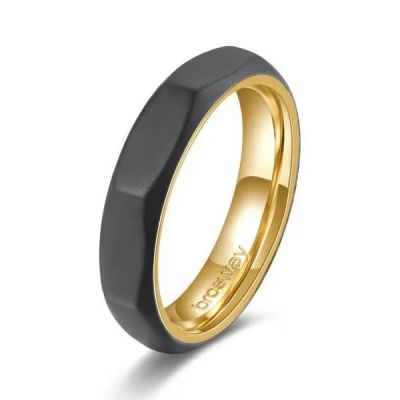 Brosway Anello Uomo Acciaio Nero-Gold Doha-21