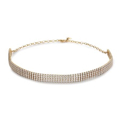 Brosway Tennis Choker Acciaio Gold Zirconi Bianchi Desideri