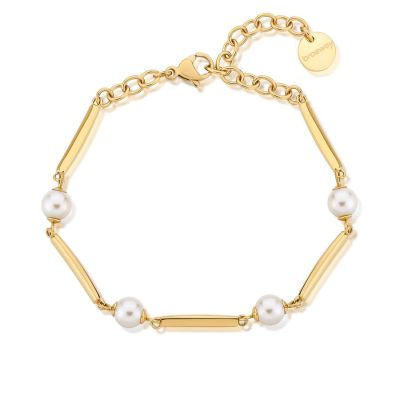 Brosway Bracciale Acciaio Gold Perle Bianche Affinity