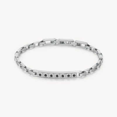 Brosway Bracciale Acciaio Zirconi Neri Forge