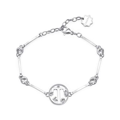 Brosway Bracciale Donna Acciaio Lettera T e Cristalli Chakra