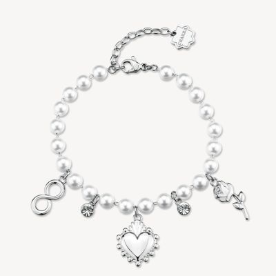 Brosway Bracciale Acciaio Perle e Charm Chakra