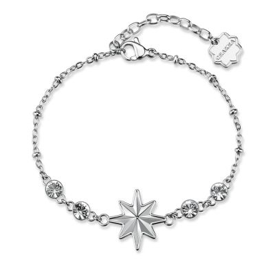 Brosway Bracciale Acciaio Rosa dei Venti e Cristalli Chakra