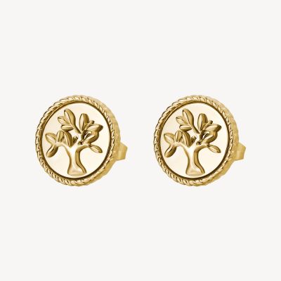 Brosway Orecchini Lobo Acciaio Gold Albero della Vita Chakra