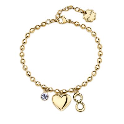 Brosway Bracciale Acciaio Gold Cuore e Infinito Chakra