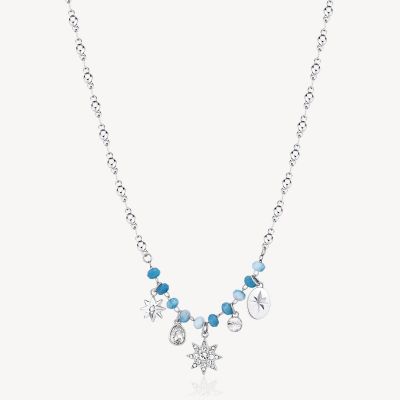 Brosway Colla Donna Acciaio Calcedonio Azzurro e Stella Chakra