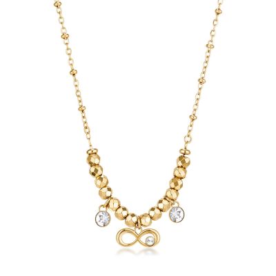 Brosway Collana Acciaio Gold Infinito e Cristalli Chakra