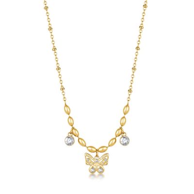 Brosway Collana Acciaio Gold Farfalla e Cristalli Chakra