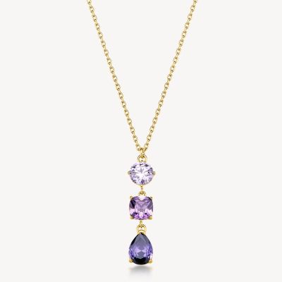 Brosway Collana Acciaio Gold Cristalli Ametista Dreaming