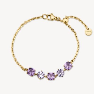 Brosway Bracciale Acciaio Gold Cristalli Ametista Dreaming