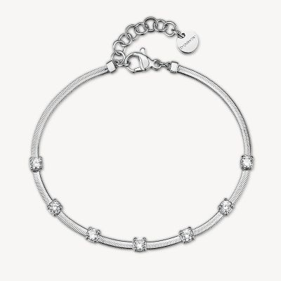 Brosway Bracciale Snake Acciaio Cristalli Bianchi Dreaming