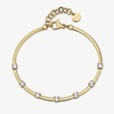 Brosway Bracciale Acciaio Gold Cristalli Bianchi Dreaming