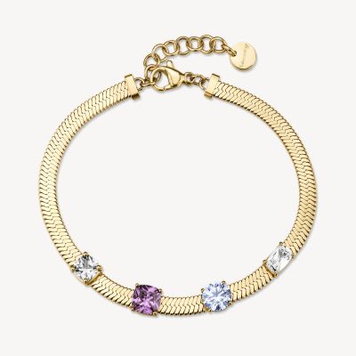 Brosway Bracciale Acciaio Gold Cristalli Ametista Dreaming