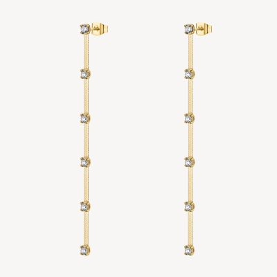 Brosway Orecchini Acciaio Gold Cristalli Bianchi Dreaming