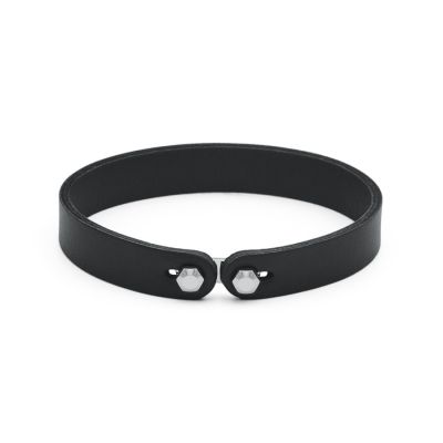 Brosway Bracciale Pelle Nera e Acciaio Ink