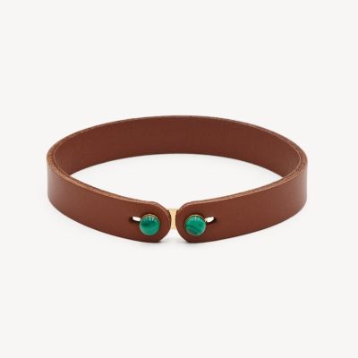 Brosway Bracciale Pelle Cuoio e Malachite Ink