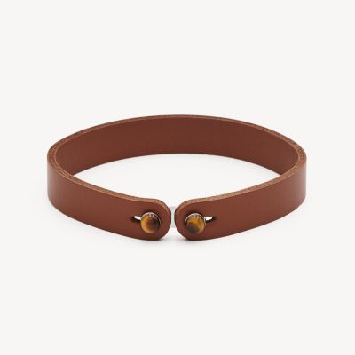 Brosway Bracciale Pelle Cuoio e Occhio di Tigre Ink