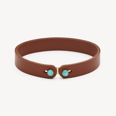 Brosway Bracciale Pelle Cuoio e Turchese Ink